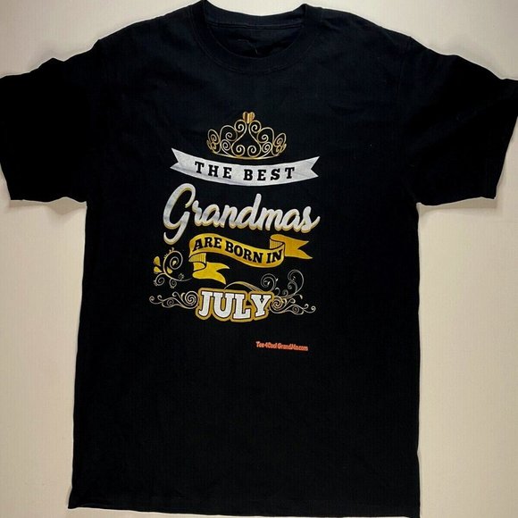 It's My Birthday Funny Women Grandma's July Happy Birthday T-Shirt Black Size L - Picture 1 of 7